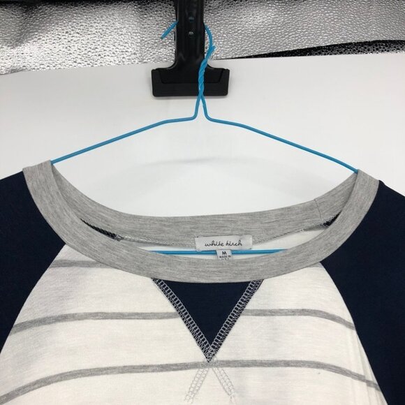 NWT - Silver Icing White Birch Stripped White & Blue Long Sleeve T shirt M - Picture 12 of 16